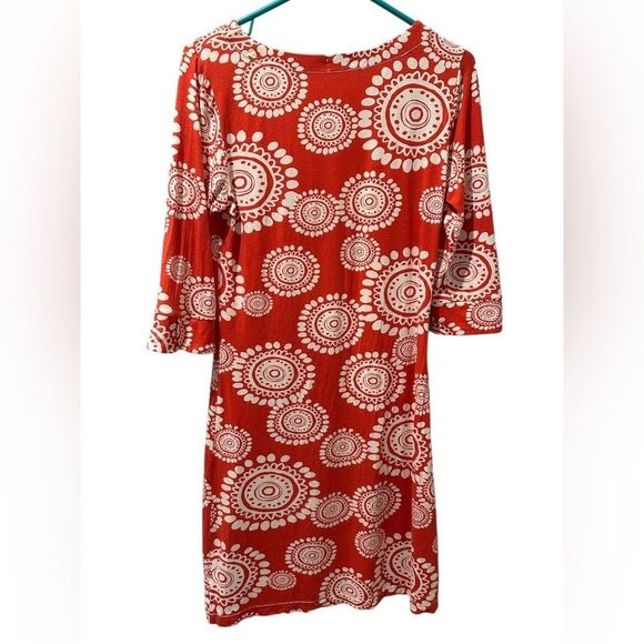 Hatley Dress. Geometric Red & White- size Small Petite - Picture 2 of 12
